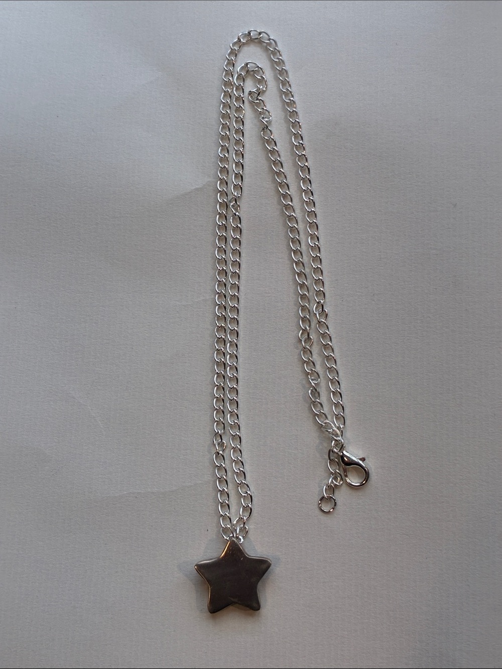 925 Silver Star Pendant - Silver Tone Chain